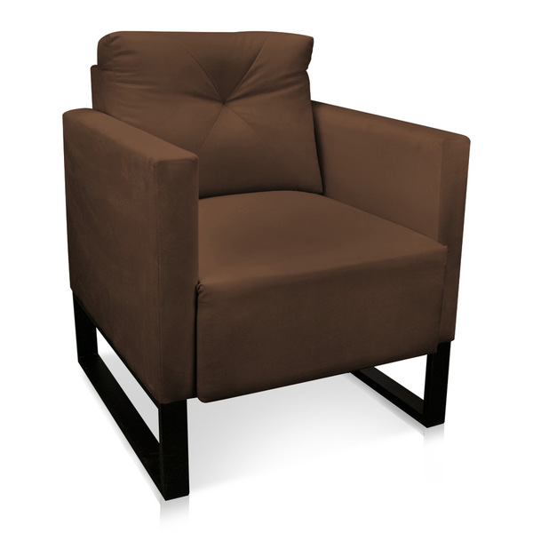 Poltrona Luisa Suede Industrial Metálica Preto D01 - D'rossi