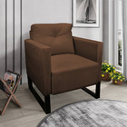 Poltrona Luisa Suede Industrial Metálica Preto D01 - D'rossi