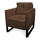 Poltrona Luisa Suede Industrial Metálica Preto D01 - D'rossi