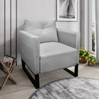 Poltrona Luisa Suede Industrial Metálica Preto D01 - D'rossi