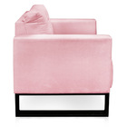 Poltrona Luisa Suede Rosa Bebê Base Industrial Metálica Preto