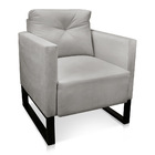 Poltrona Luisa Veludo Base Industrial Metálica Preto D01 - D'