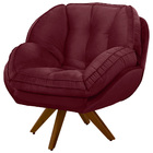 Poltrona Luisiana Veludo Base Giratória De Madeira K01 - D'ro