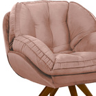 Poltrona Luisiana Veludo Base Giratória De Madeira K01 - D'ro