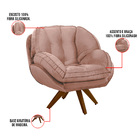 Poltrona Luisiana Veludo Base Giratória De Madeira K01 - D'ro