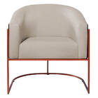 Poltrona Luiza Base De Ferro Bronze Factor Preto E Linho - Do