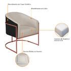 Poltrona Luiza Base De Ferro Bronze Factor Preto E Linho - Do