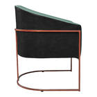 Poltrona Luiza Base De Ferro Bronze Factor Preto E Linho - Do