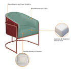 Poltrona Luiza Base De Ferro Bronze Factor Vermelho E Linho -