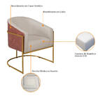 Poltrona Luiza Base De Ferro Dourado Corano Nozes E Linho Beg