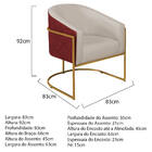 Poltrona Luiza Base De Ferro Dourado Factor Vermelho E Linho