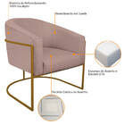 Poltrona Luiza Base De Ferro Dourado Linho - Doce Sonho Móvei