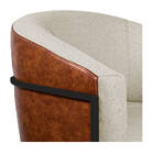 Poltrona Luiza Base De Ferro Preto Corano Nozes E Linho - Ama