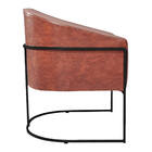 Poltrona Luiza Base De Ferro Preto Corano Nozes E Linho - Doc