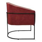 Poltrona Luiza Base De Ferro Preto Factor Vermelho E Linho -