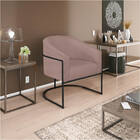 Poltrona Luiza Base De Ferro Preto Linho - Amarena Móveis - R