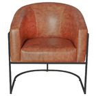 Poltrona Luiza Base De Ferro Preto Sintético Nozes - Amarena