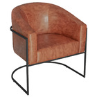 Poltrona Luiza Base De Ferro Preto Sintético Nozes - Amarena