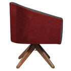 Poltrona Luiza Base Giratória De Madeira Factor Vermelho E Li