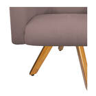 Poltrona Luiza Base Giratória De Madeira Linho Rosê - Amarena