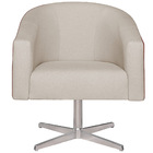 Poltrona Luiza Base Giratória De Metal Corano Nozes E Linho B