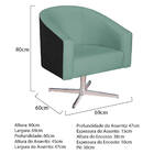 Poltrona Luiza Base Giratória De Metal Factor Preto E Linho -