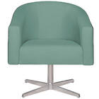 Poltrona Luiza Base Giratória De Metal Factor Preto E Linho -