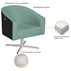 Poltrona Luiza Base Giratória De Metal Factor Preto E Linho -