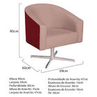 Poltrona Luiza Base Giratória De Metal Factor Vermelho E Linh