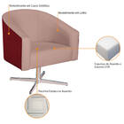 Poltrona Luiza Base Giratória De Metal Factor Vermelho E Linh