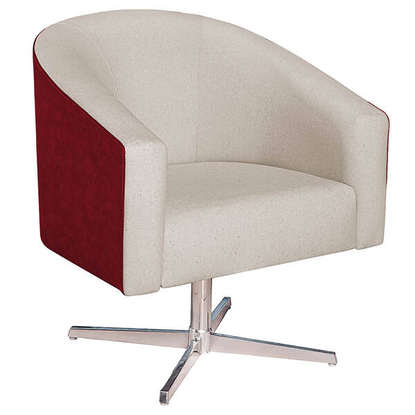 Poltrona Luiza Base Giratória De Metal Factor Vermelho E Linh