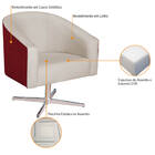 Poltrona Luiza Base Giratória De Metal Factor Vermelho E Linh