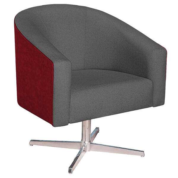 Poltrona Luiza Base Giratória De Metal Factor Vermelho E Linh