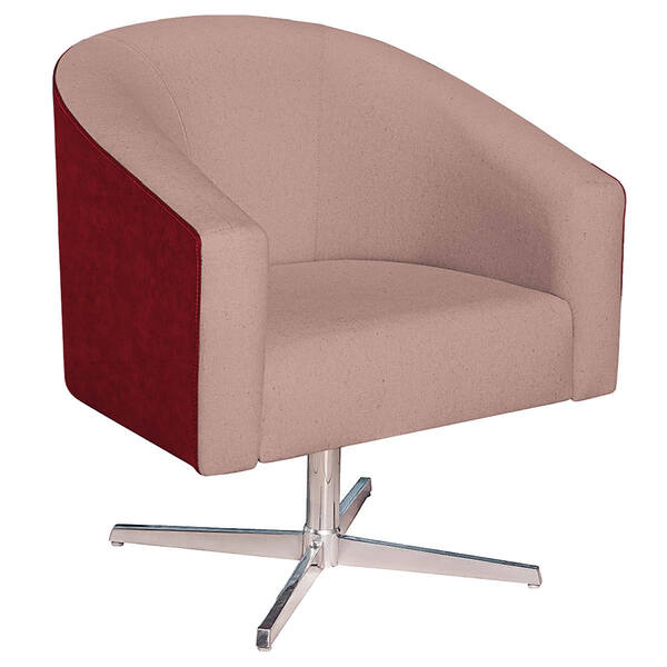 Poltrona Luiza Base Giratória De Metal Factor Vermelho E Linh