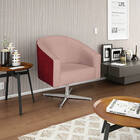 Poltrona Luiza Base Giratória De Metal Factor Vermelho E Linh