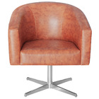 Poltrona Luiza Base Giratória De Metal Sintético Nozes - Doce