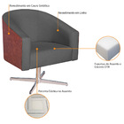 Poltrona Luiza Base Giratória De Metal Sintético Nozes E Linh