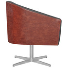 Poltrona Luiza Base Giratória De Metal Sintético Nozes E Linh