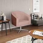 Poltrona Luiza Base Giratória De Metal Sintético Nozes E Linh