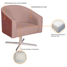 Poltrona Luiza Base Giratória De Metal Sintético Nozes E Linh
