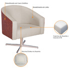 Poltrona Luiza Base Giratória De Metal Sintético Nozes E Linh