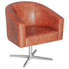 Poltrona Luiza Base Giratória De Metal Sintéticos Nozes - Ama