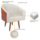 Poltrona Luiza Corano Nozes E Linho Bege - Amarena Móveis