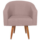 Poltrona Luiza Corano Nozes E Linho Rosê - Amarena Móveis