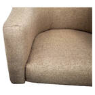 Poltrona Luiza Linho Marrom Base Metal - Doce Sonho Móveis