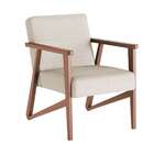 Poltrona Luiza Madeira Maciça Bege E Nogueira