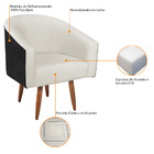 Poltrona Luiza Pés Palito Factor Preto E Linho - Doce Sonho M