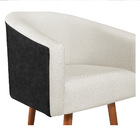 Poltrona Luiza Pés Palito Factor Preto E Linho - Doce Sonho M