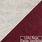 Poltrona Luiza Pés Palito Factor Vermelho E Linho - Amarena M