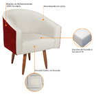 Poltrona Luiza Pés Palito Factor Vermelho E Linho - Amarena M